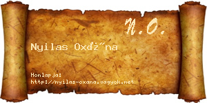 Nyilas Oxána névjegykártya